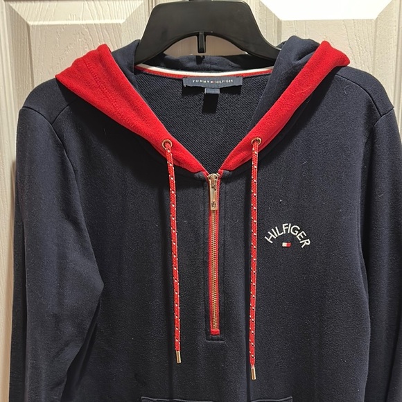 Tommy Hilfiger Navy and Red Sweatshirt Dress - Picture 2 of 8